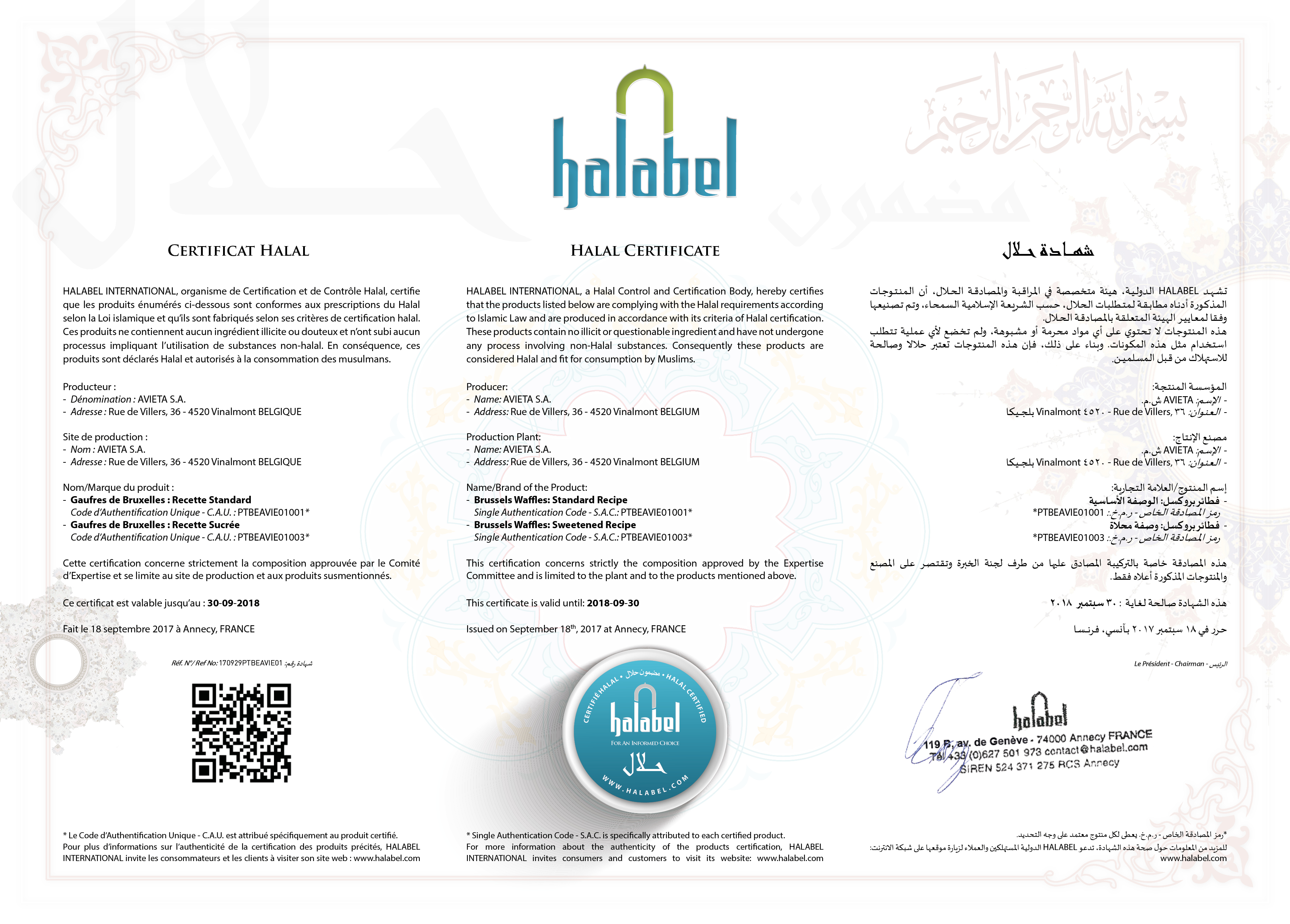 Certificat 170929PTBEAVIE01